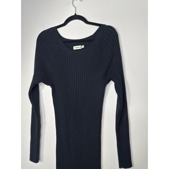$150 The Normal Brand Rib Dress 100 Cotton Ava Black Maxi LongSleeve Bodycon XL - Picture 7 of 13